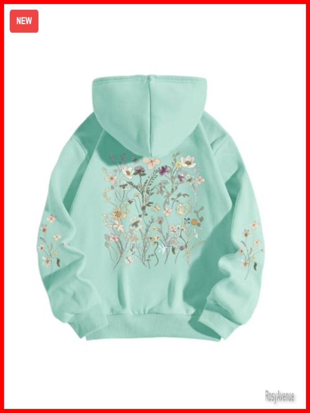 Floral Graphic Hoodie Pullover Sweatshirt Polyester Fleece Thermal Women's